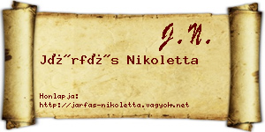 Járfás Nikoletta névjegykártya