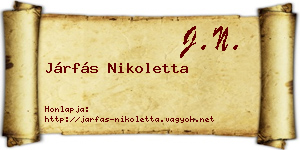 Járfás Nikoletta névjegykártya