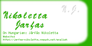 nikoletta jarfas business card