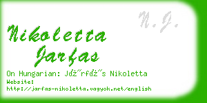 nikoletta jarfas business card